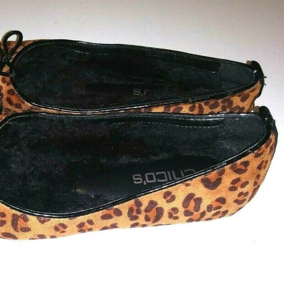 Chico's ballet flats Leopard print faux fur lined size 6 animal print soft - Picture 4 of 10